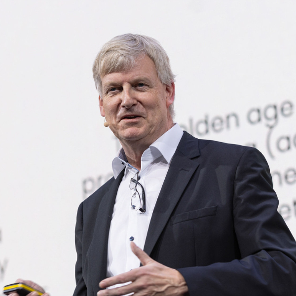 Van der Aalst holding a presentation